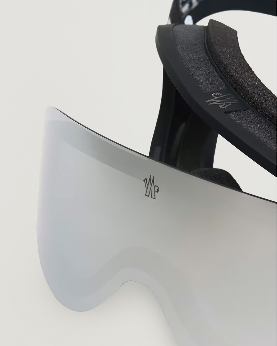 Herren | Sonnenbrillen | Moncler Lunettes | 0ME8017 Ski Goggles Black/Silver