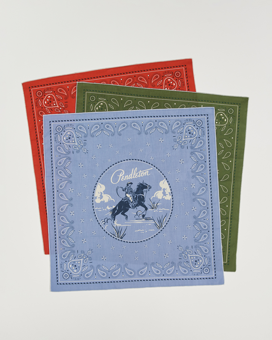 Herren | Einstecktücher | Pendleton | 3-Pack Bandana Cowboy Multi