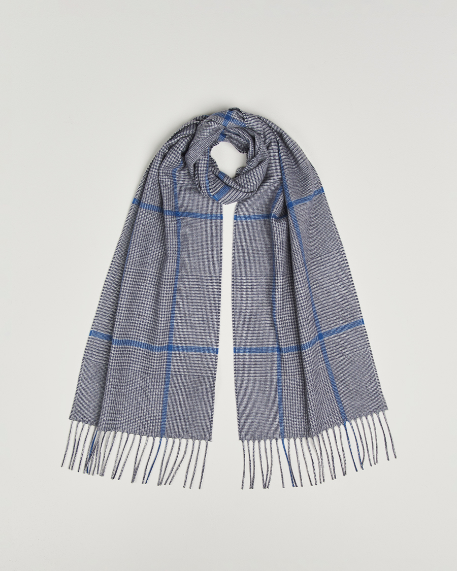 Herren | Schals | Piacenza Cashmere | Cashmere/Silk Overcheck Scarf Light Grey