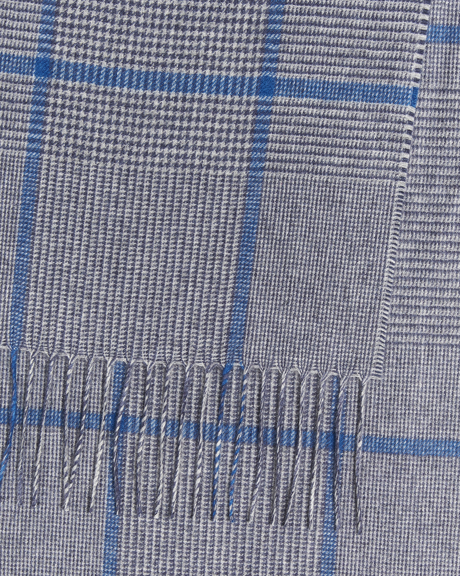 Herren | Schals | Piacenza Cashmere | Cashmere/Silk Overcheck Scarf Light Grey