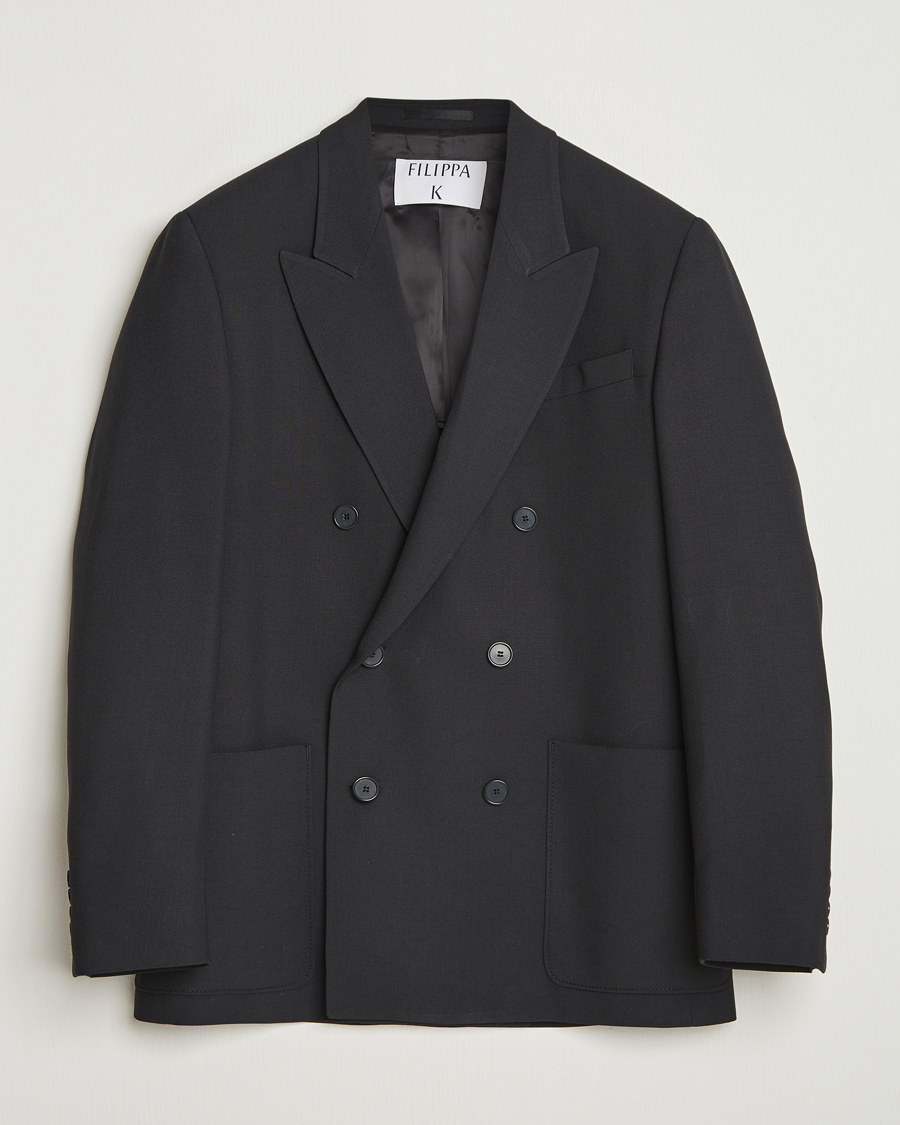 Herren | Sakkos | Filippa K | Michael Wool Double Breasted Blazer Black