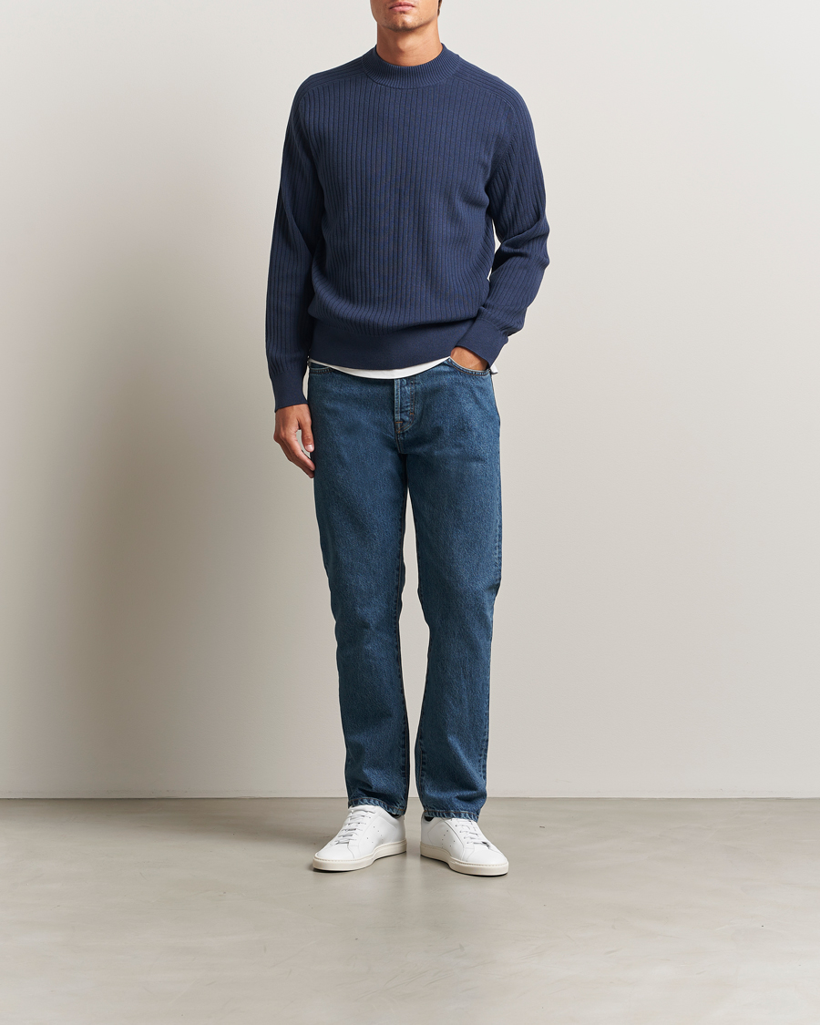 Herren | Jeans | Filippa K | Tapered Cropped Jeans Washed Mid Blue