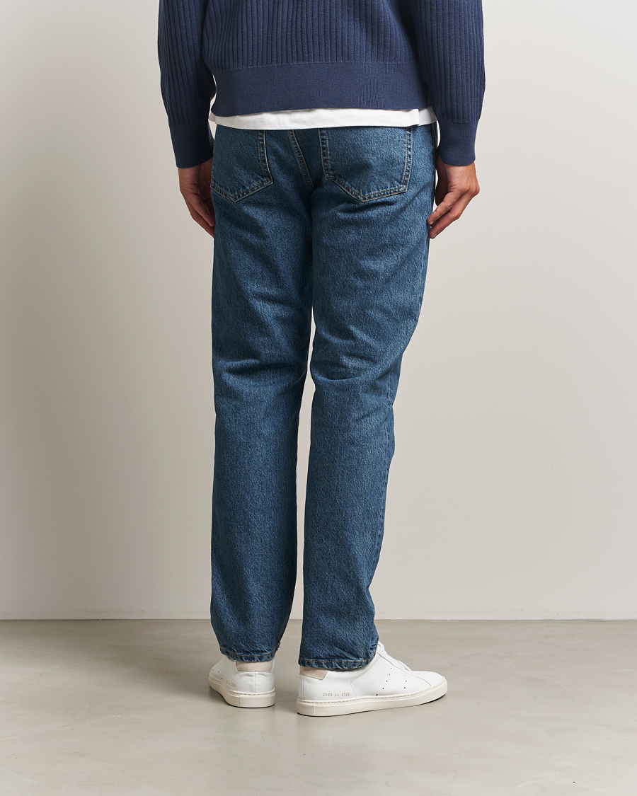 Herren | Hosen | Filippa K | Tapered Cropped Jeans Washed Mid Blue