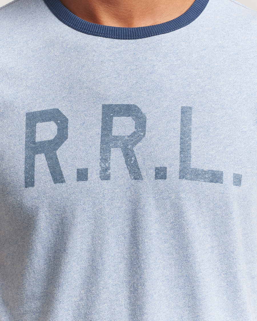 Herren | T-Shirts | RRL | Stencil Ringer T-Shirt Light Blue Heather