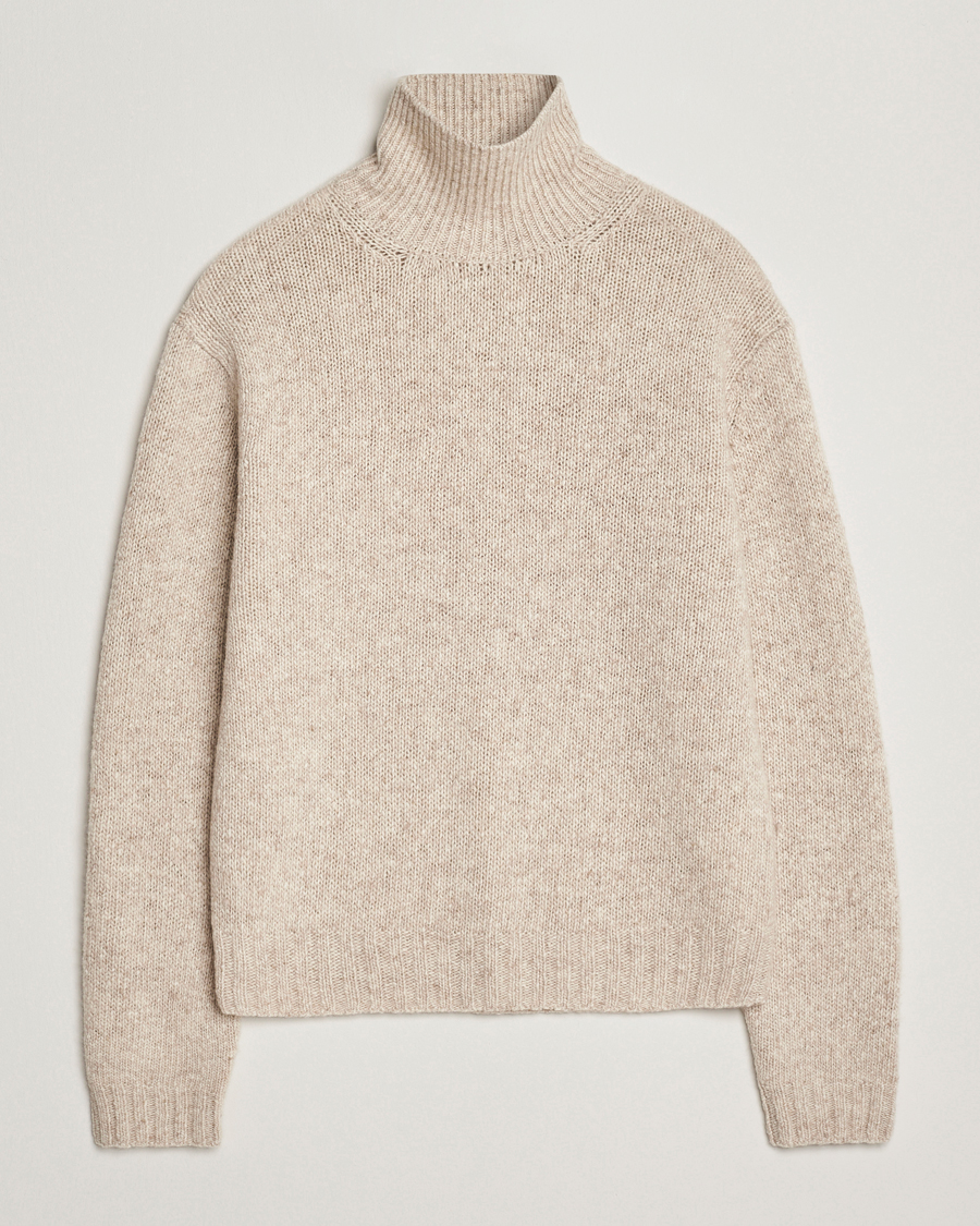 Herren | Pullover | Auralee | Cashmere Melange Rollneck Beige