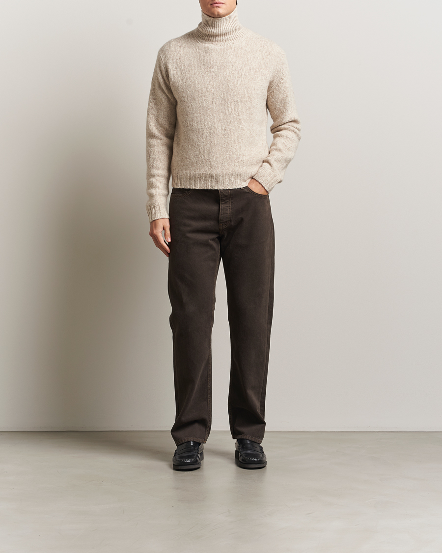 Herren | Pullover | Auralee | Cashmere Melange Rollneck Beige