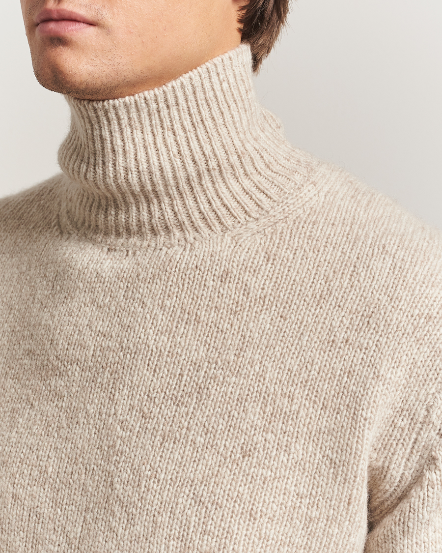 Herren | Pullover | Auralee | Cashmere Melange Rollneck Beige