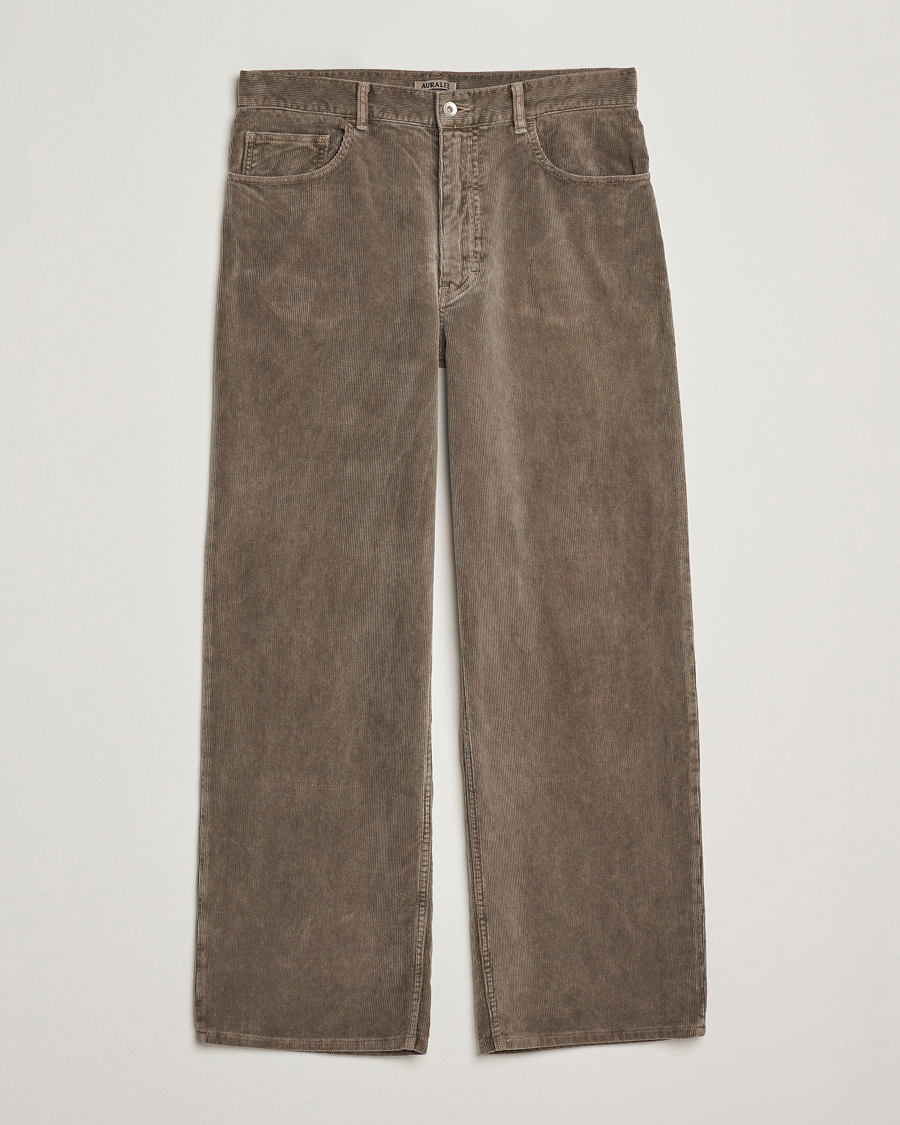 Herren | Hosen | Auralee | Dyed Corduroy 5-Pocket Pants Olive