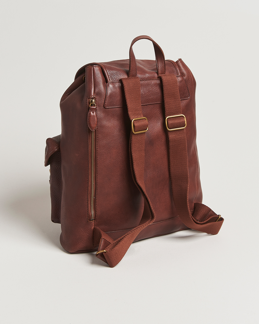 Herren | Polo Ralph Lauren Washed Heritage Leather Backpack British Tan | Polo Ralph Lauren | Washed Heritage Leather Backpack British Tan