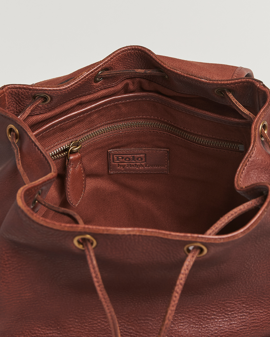 Herren | Polo Ralph Lauren Washed Heritage Leather Backpack British Tan | Polo Ralph Lauren | Washed Heritage Leather Backpack British Tan