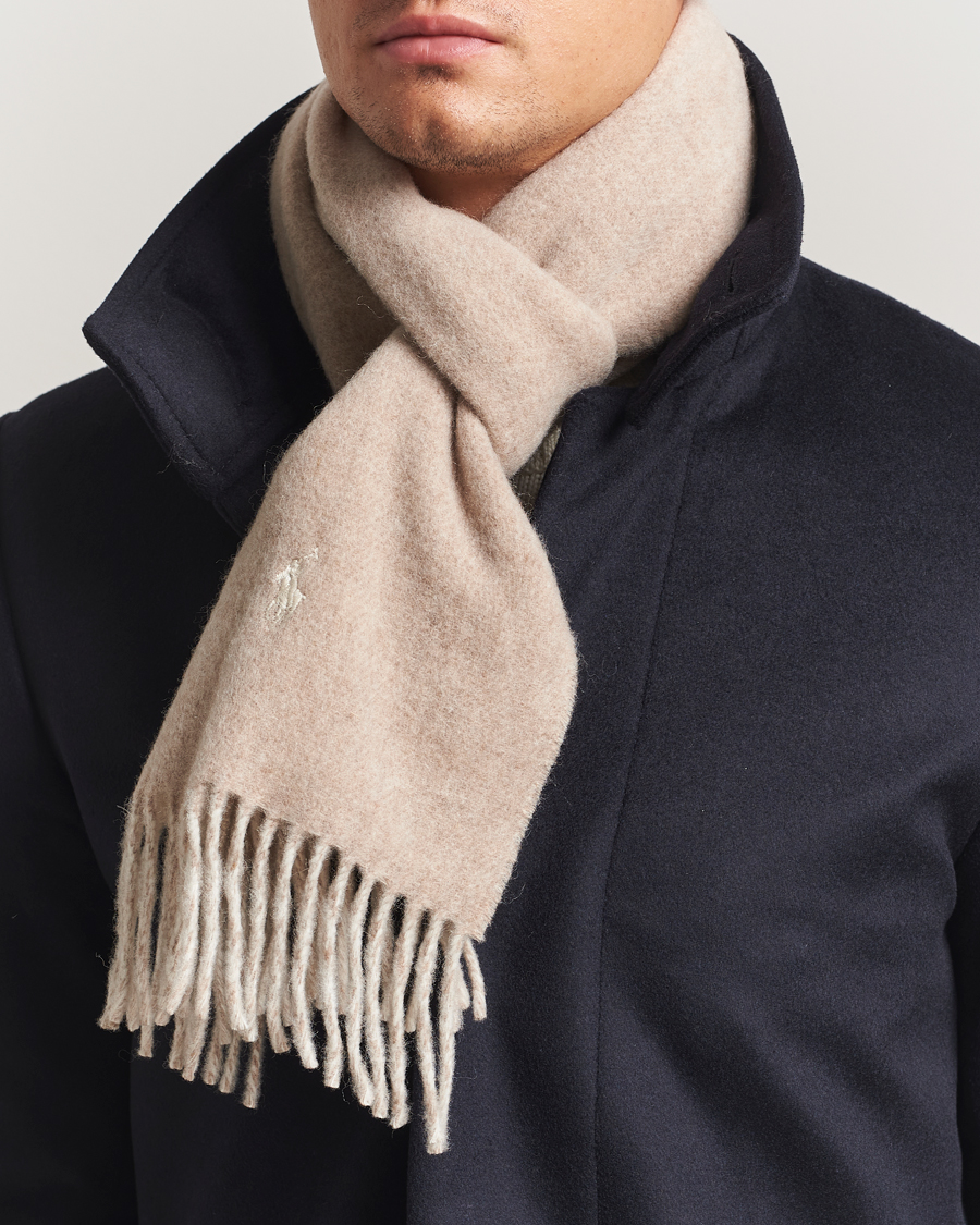 Herren | Polo Ralph Lauren Reversible Wool Scarf Taupe/Winter Cream | Polo Ralph Lauren | Reversible Wool Scarf Taupe/Winter Cream