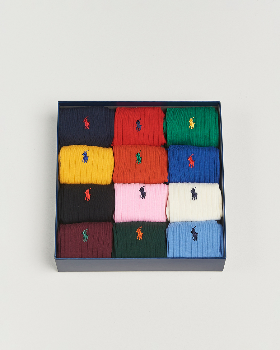 Herren | Unterwäsche | Polo Ralph Lauren | 12-Pack Egyptian Rib Cotton Crew Socks Multicolor