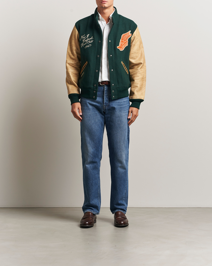 Herren | Jacken | Polo Ralph Lauren | Varsity Wool/Leather Bomber Jacket Churchill Green