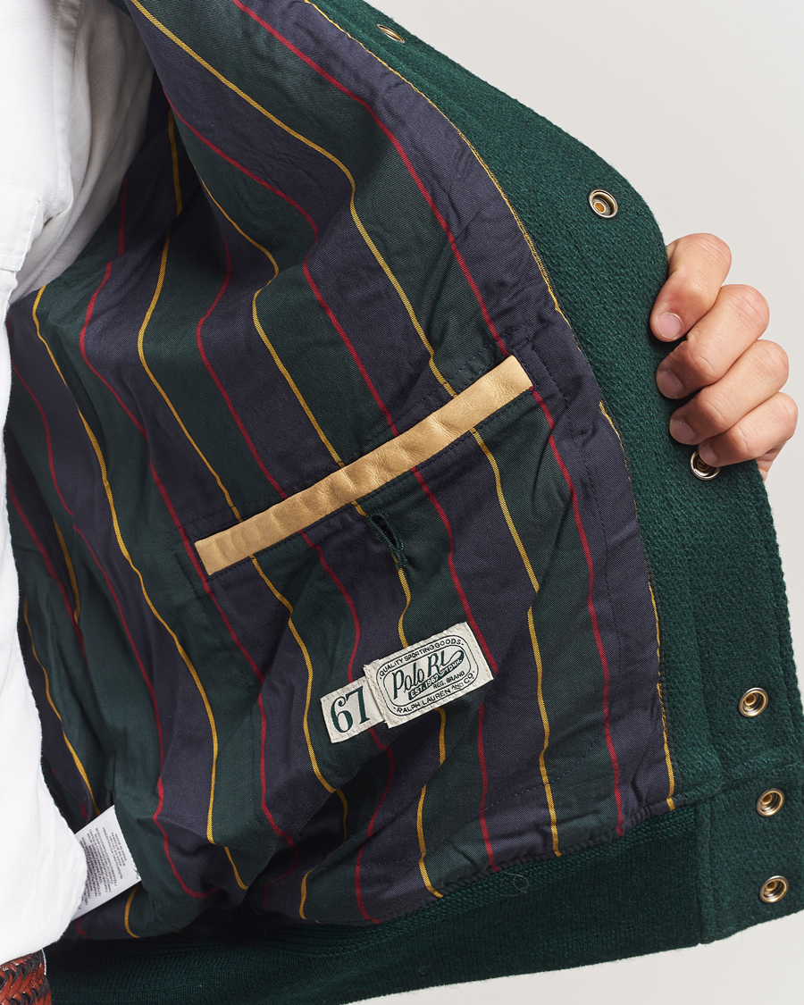 Herren | Jacken | Polo Ralph Lauren | Varsity Wool/Leather Bomber Jacket Churchill Green