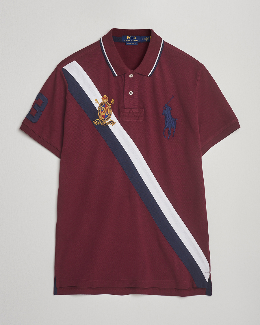 Herren | Poloshirts | Polo Ralph Lauren | Diagonal Stripe Big Pony Polo Classic Wine