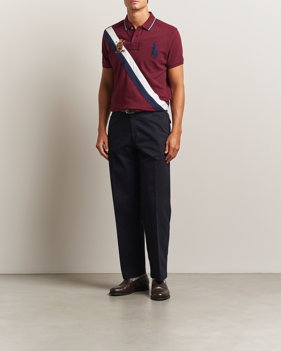 Herren | Poloshirts | Polo Ralph Lauren | Diagonal Stripe Big Pony Polo Classic Wine