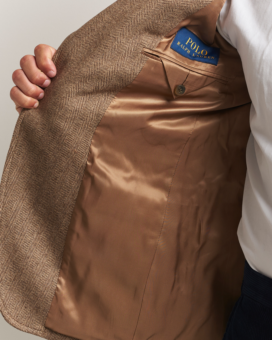 Herren | Sakkos | Polo Ralph Lauren | Single Breasted Herringbone Sportcoat Brown/Tan