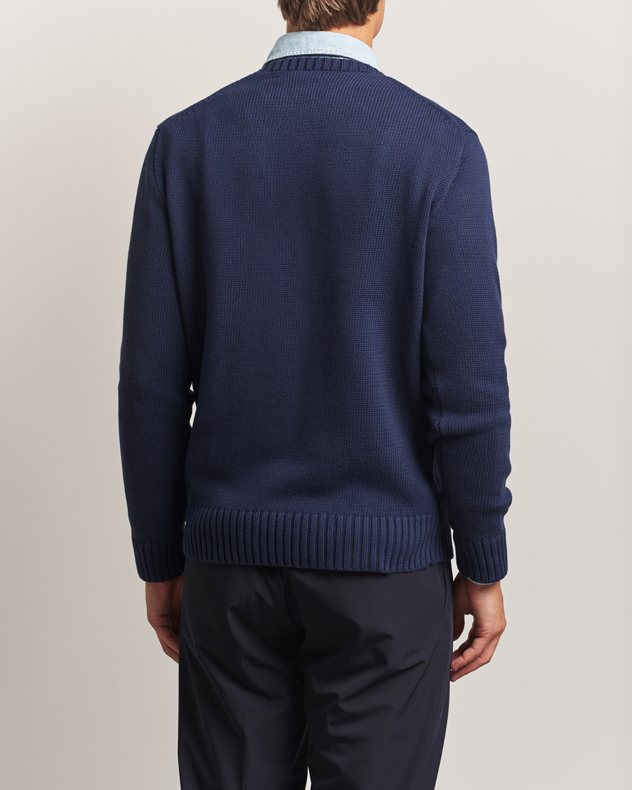 Herren | Pullover | RLX Ralph Lauren | Cotton Crew Neck Bear Sweater Refined Navy