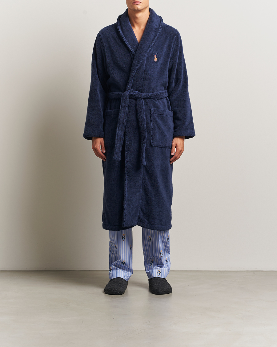 Herren | Schlafanzüge & Bademäntel | Polo Ralph Lauren | Cotton Terry Logo Robe Cruise Navy