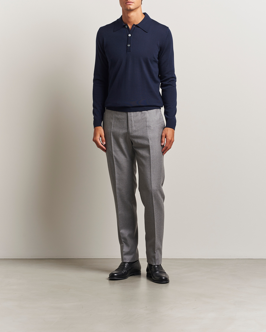 Herren | Pullover | Stenströms | Merino Polo Navy