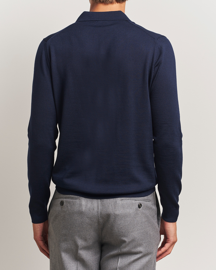 Herren | Pullover | Stenströms | Merino Polo Navy