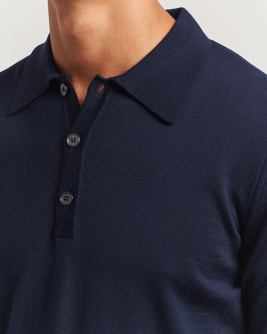 Herren | Pullover | Stenströms | Merino Polo Navy