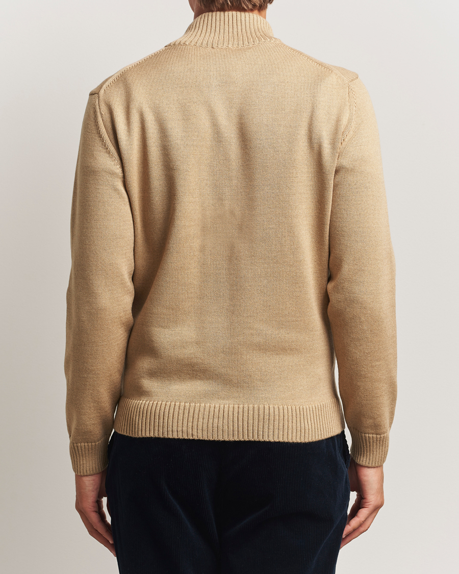Herren | Pullover | Stenströms | Chunky Knitted Merino Cardigan Beige