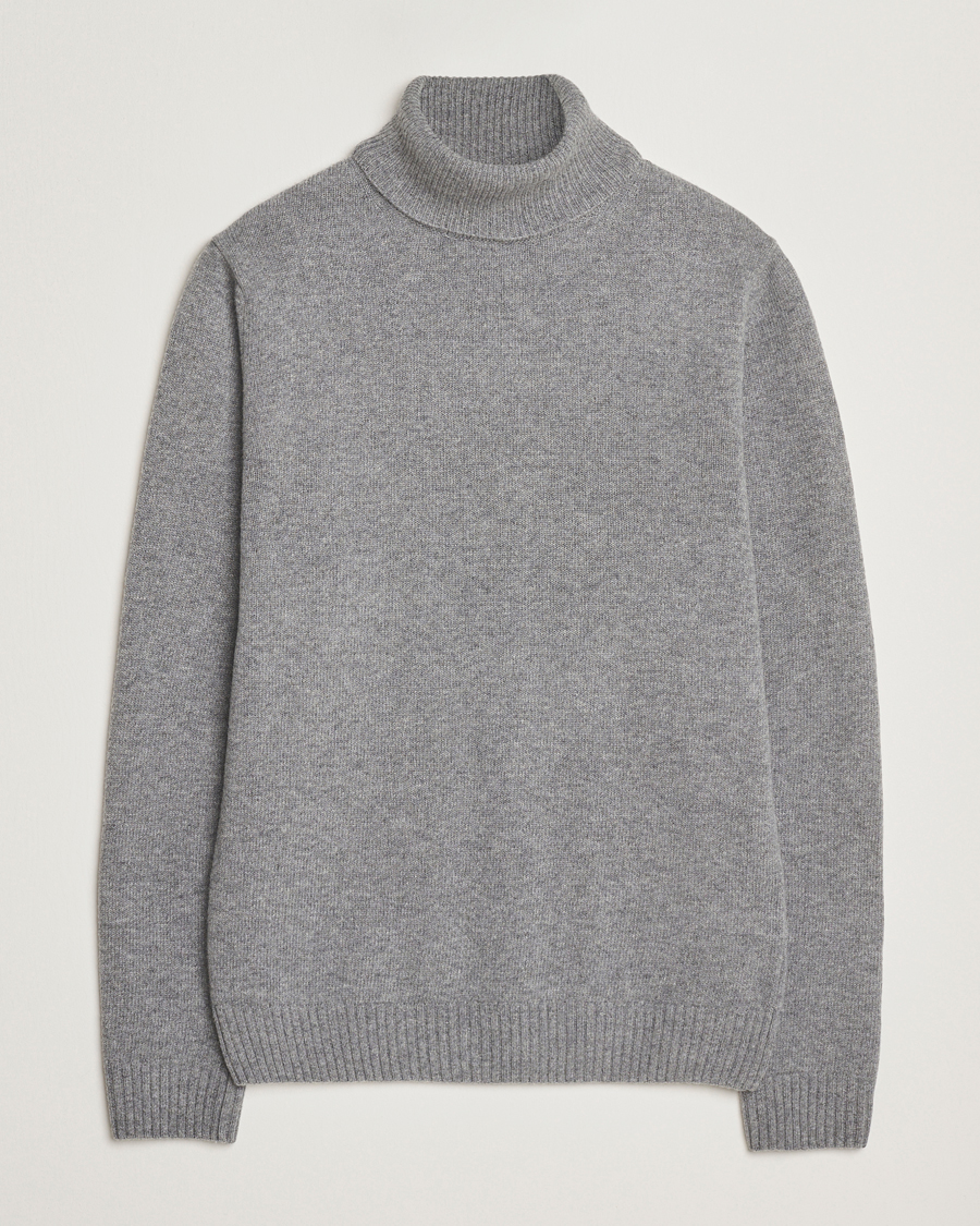 Herren | Pullover | Stenströms | Brushed Merino Rollneck Grey
