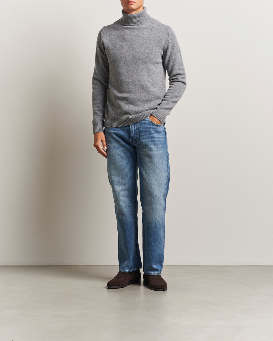 Herren | Pullover | Stenströms | Brushed Merino Rollneck Grey