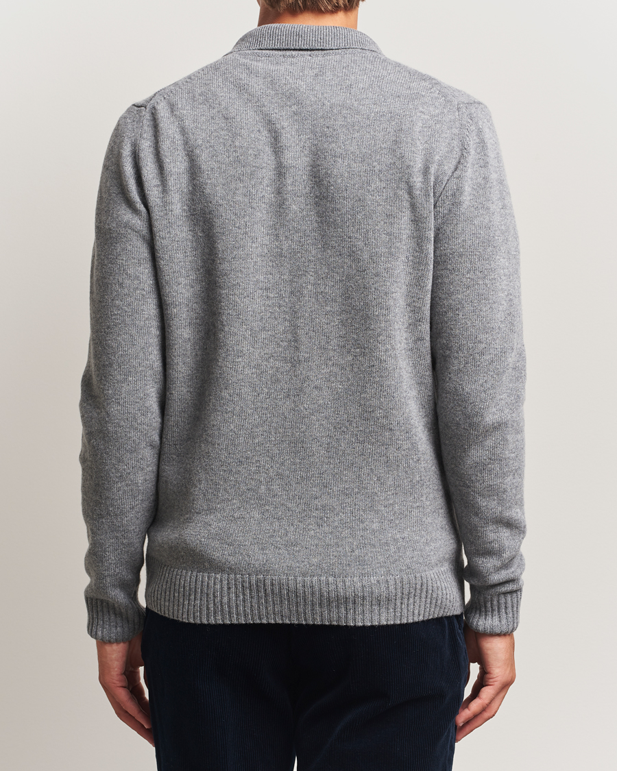 Herren | Pullover | Stenströms | Brushed Merino Cardigan Grey
