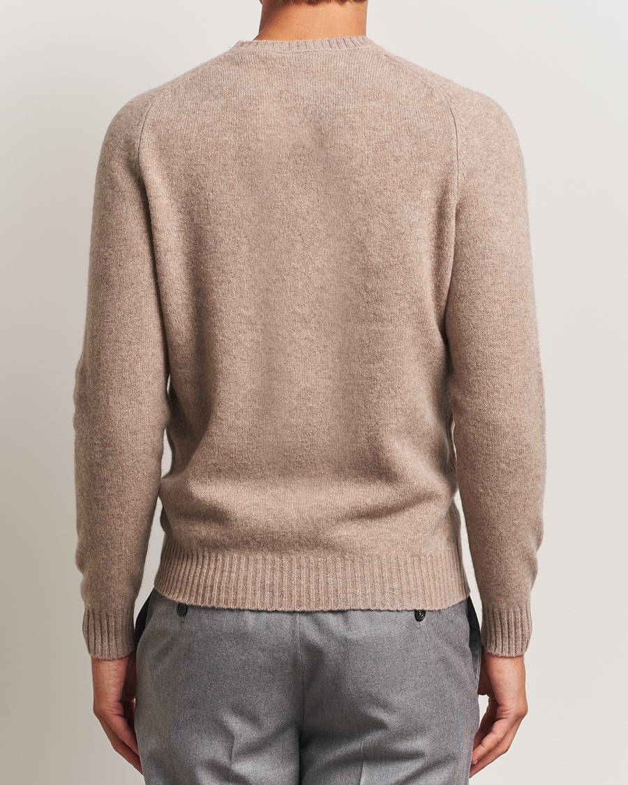 Herren | Pullover | Stenströms | Knitted Yak/Merino Crew Neck Light Brown