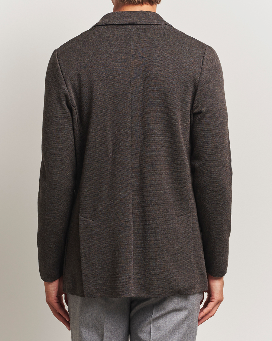Herren | Sakkos | Stenströms | Milano Knitted Merino Blazer Dark Brown