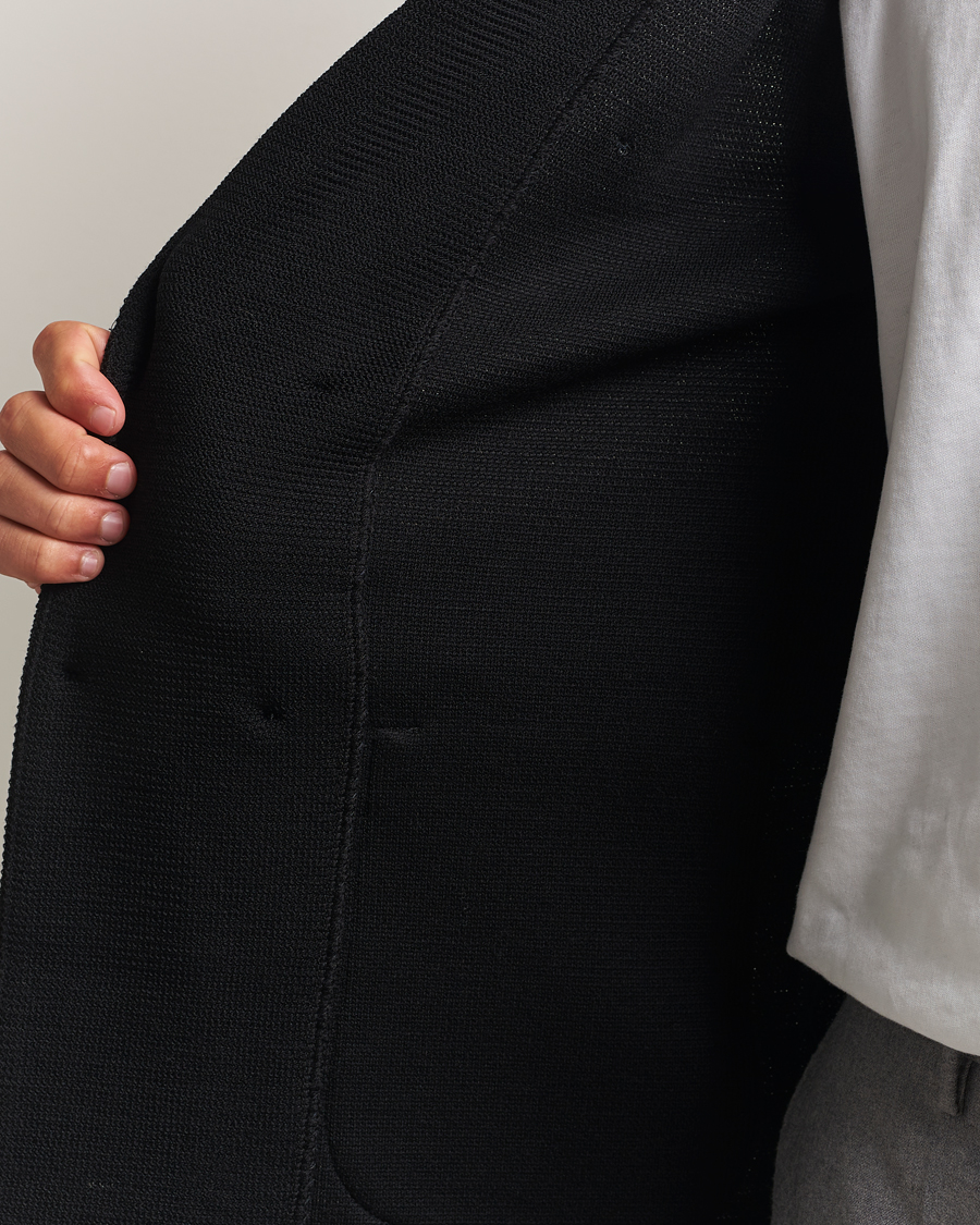 Herren | Sakkos | Stenströms | Milano Knitted DB Textured Blazer Black
