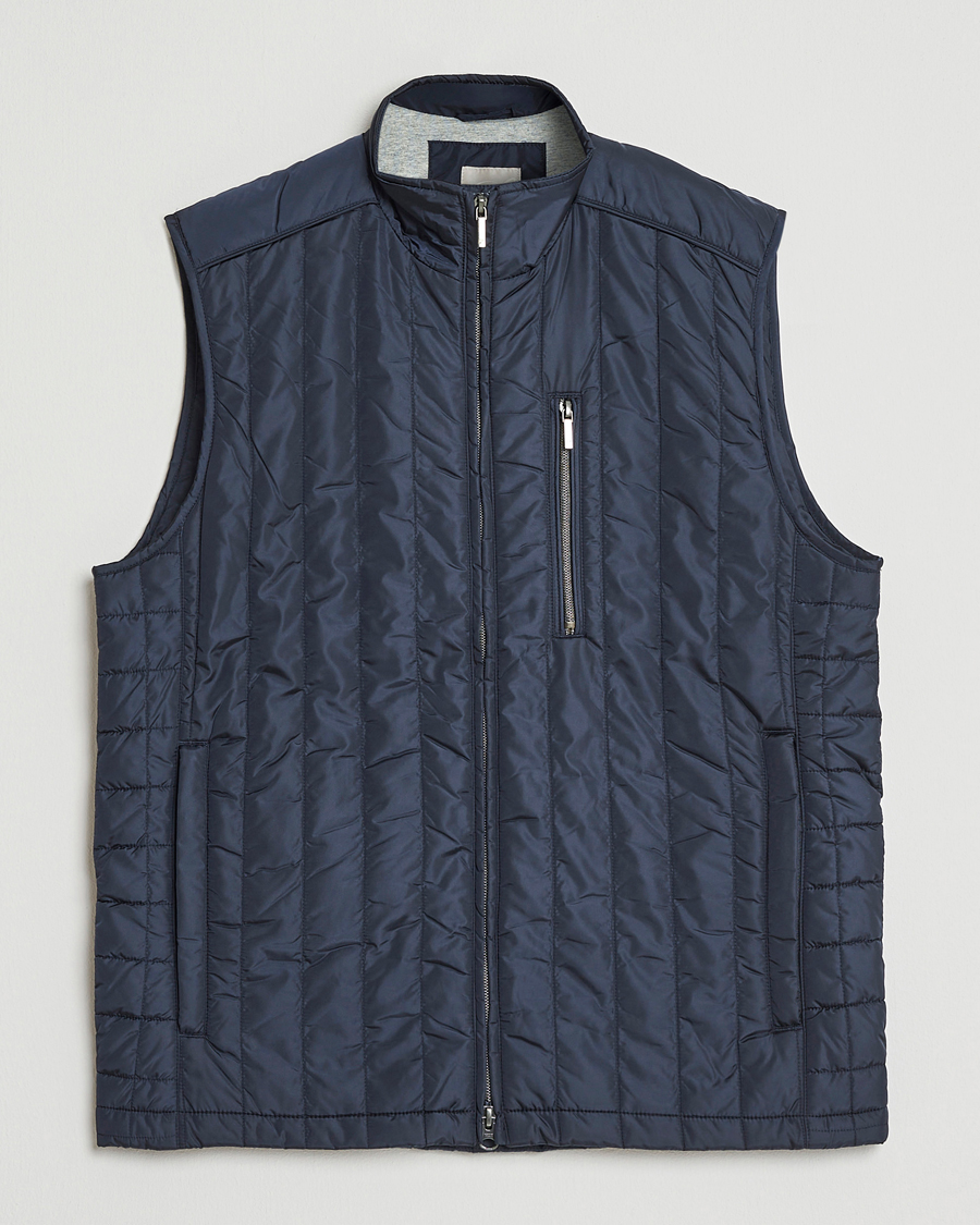 Herren | Westen | Stenströms | Nylon Quilted Light Padded Vest Navy