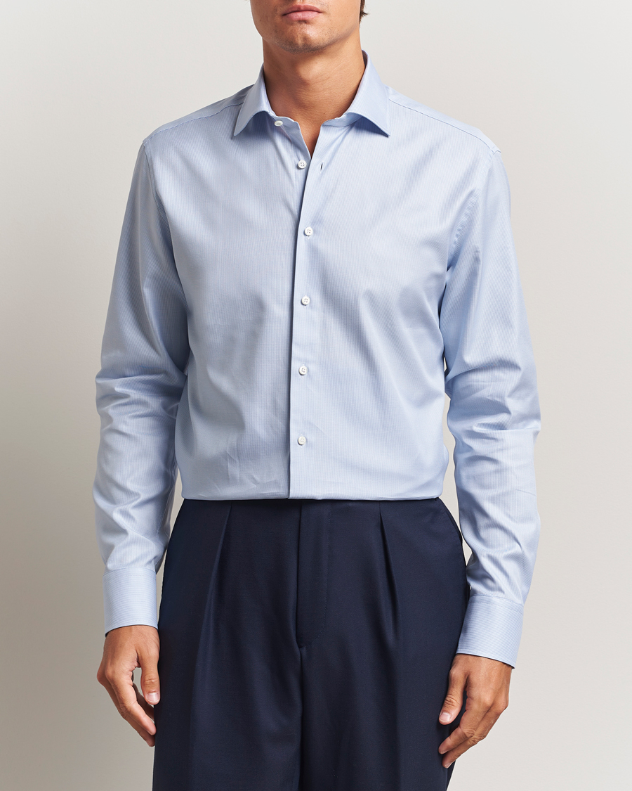 Herren | Hemden | Stenströms | Regular Fit Small Houndstooth Shirt Blue