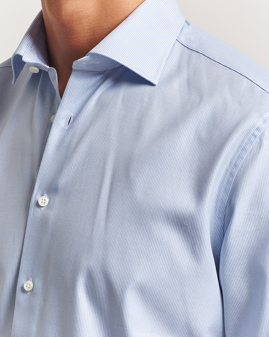 Herren | Hemden | Stenströms | Regular Fit Small Houndstooth Shirt Blue