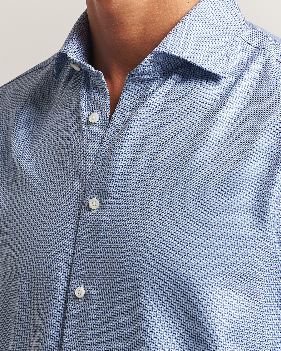 Herren | Hemden | Stenströms | Regular Fit Diagonal Cut Away Shirt Blue