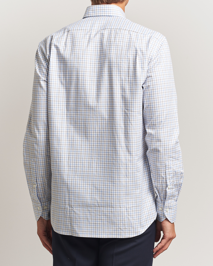 Herren | Hemden | Stenströms | Regular Fit Overcheck Button Down Shirt White