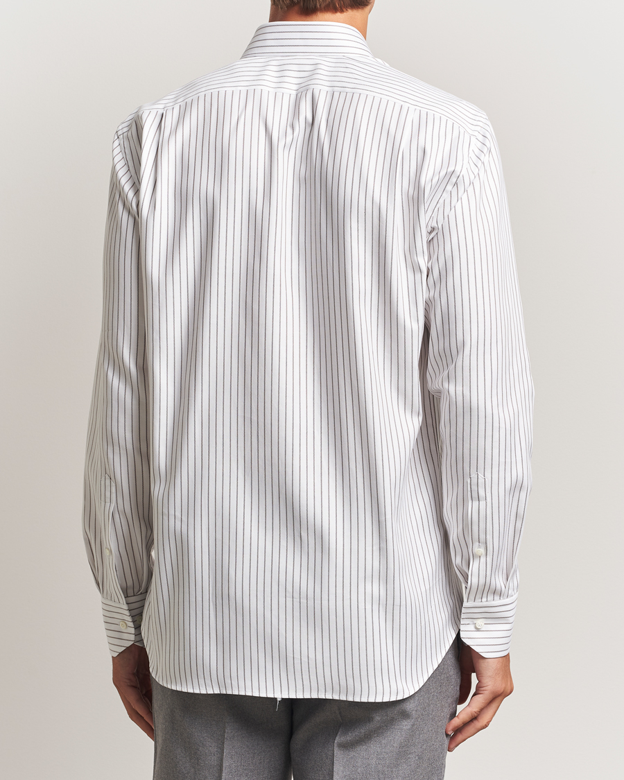Herren | Hemden | Stenströms | Regular Fit  Oxford Stripe Cut Away Shirt White