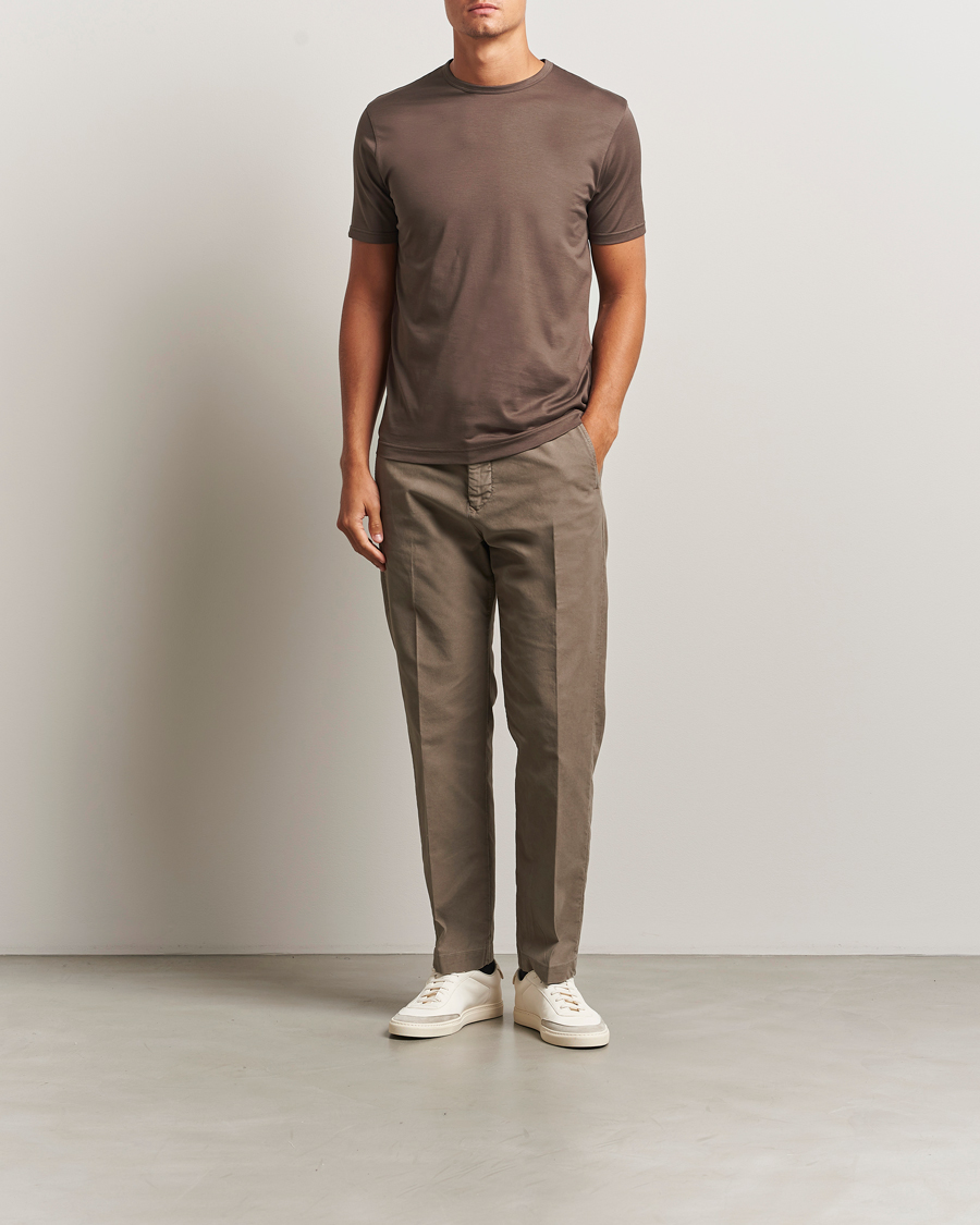 Herren | T-Shirts | Sunspel | Crew Neck Q82 Cotton T-Shirt Bark