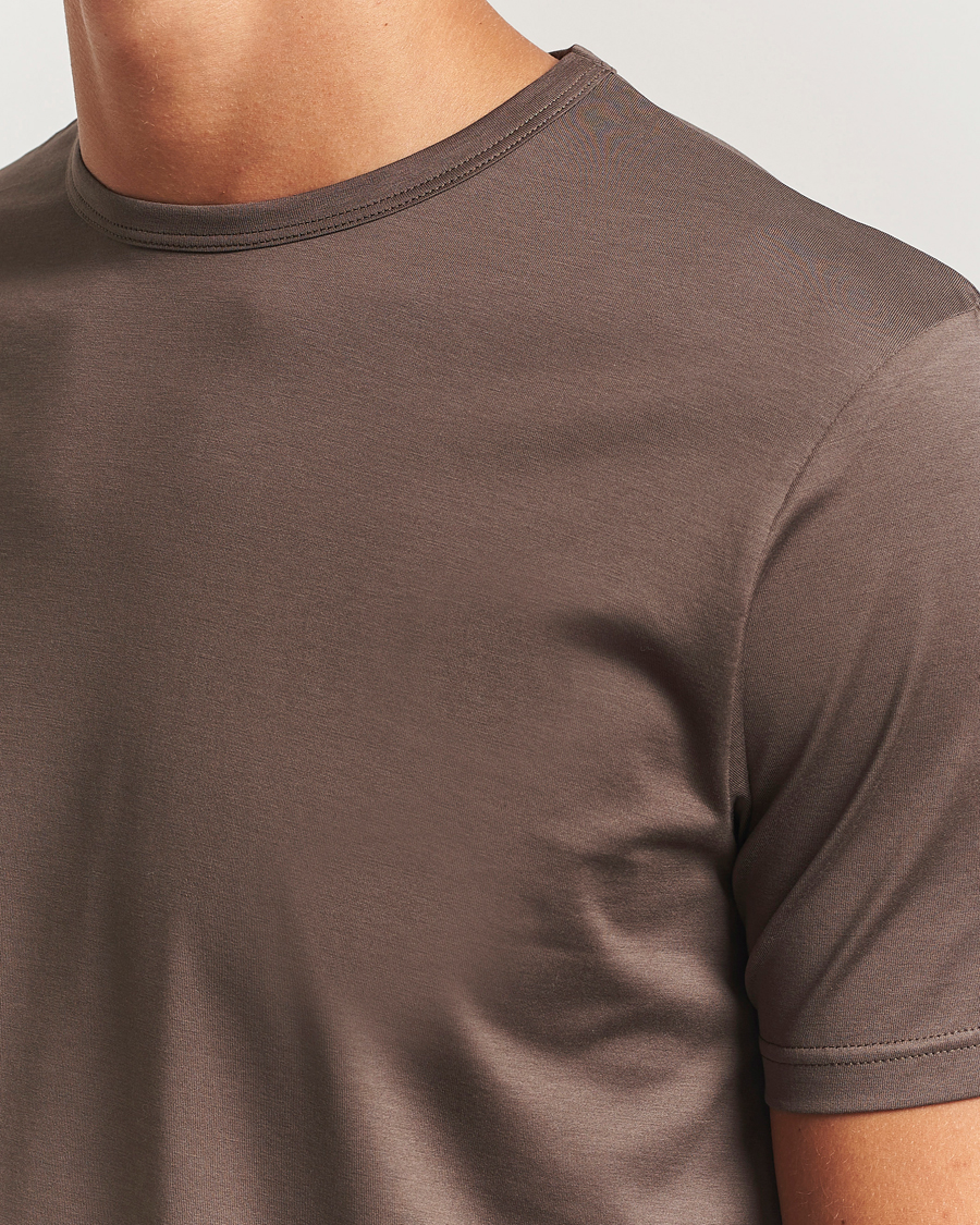 Herren | T-Shirts | Sunspel | Crew Neck Q82 Cotton T-Shirt Bark