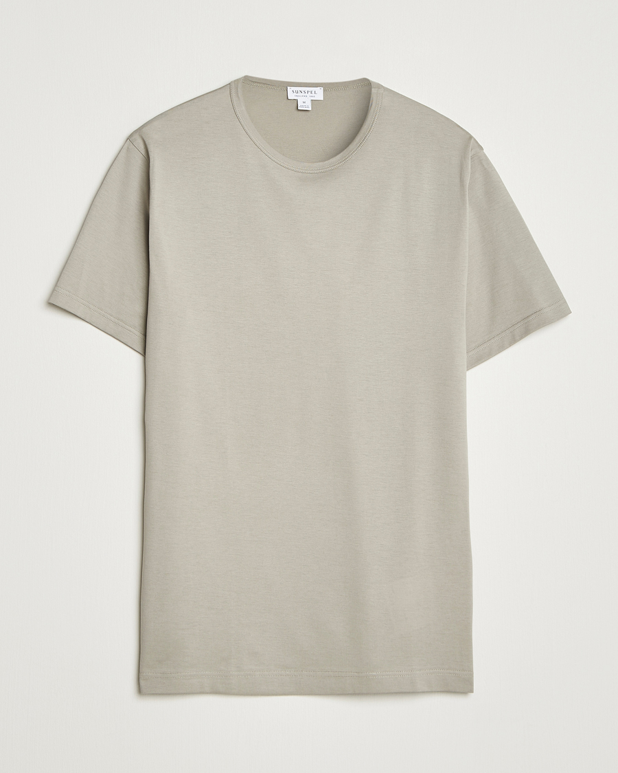 Herren | T-Shirts | Sunspel | Crew Neck Q82 Cotton T-Shirt Fog