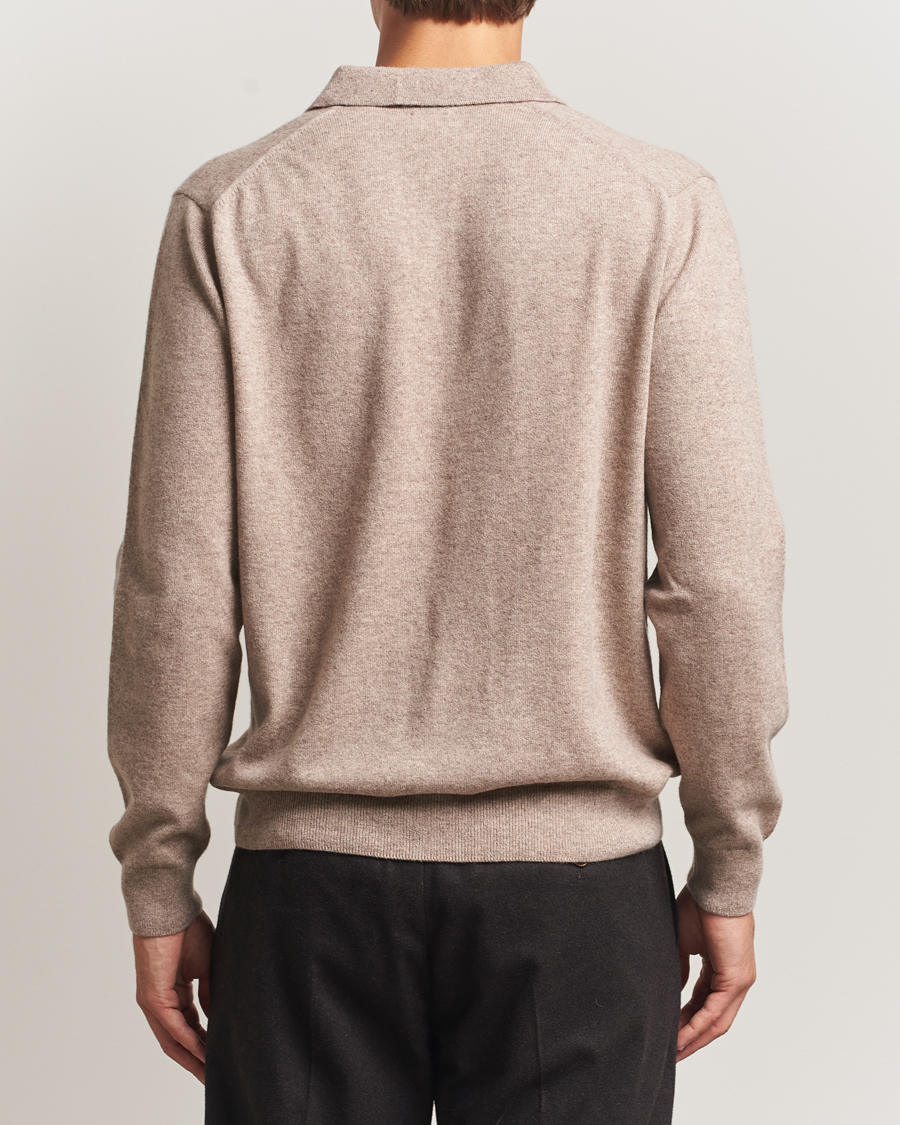 Herren | Pullover | Sunspel | Cashmere Polo Oatmeal Melange