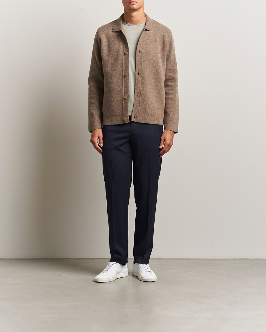 Herren | Pullover | Sunspel | Doubleface Wool Jacket Mink