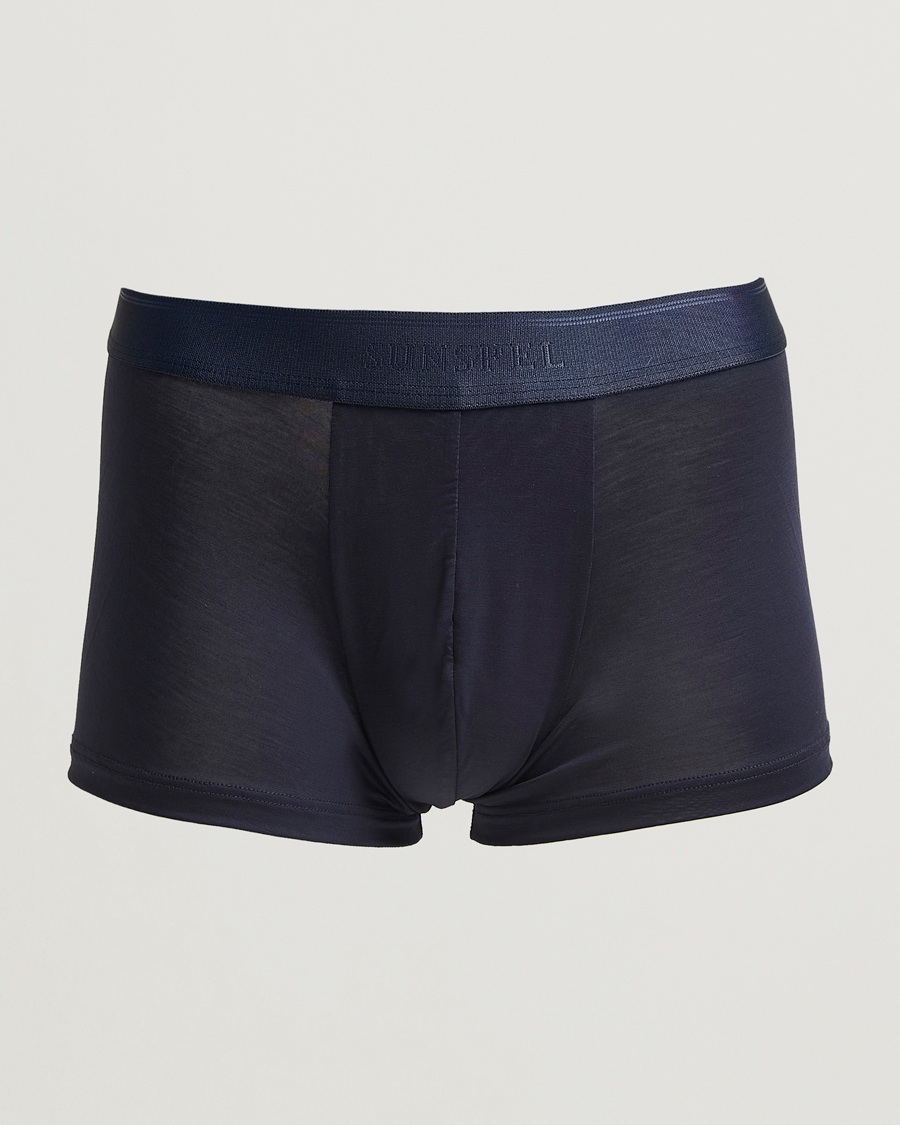 Herren | Unterwäsche | Sunspel | Tencel Stretch Trunk Navy