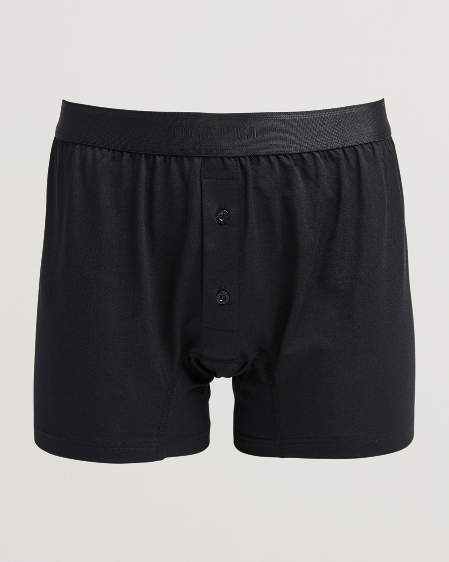 Herren | Unterwäsche | Sunspel | Superfine Two Button Cotton Black