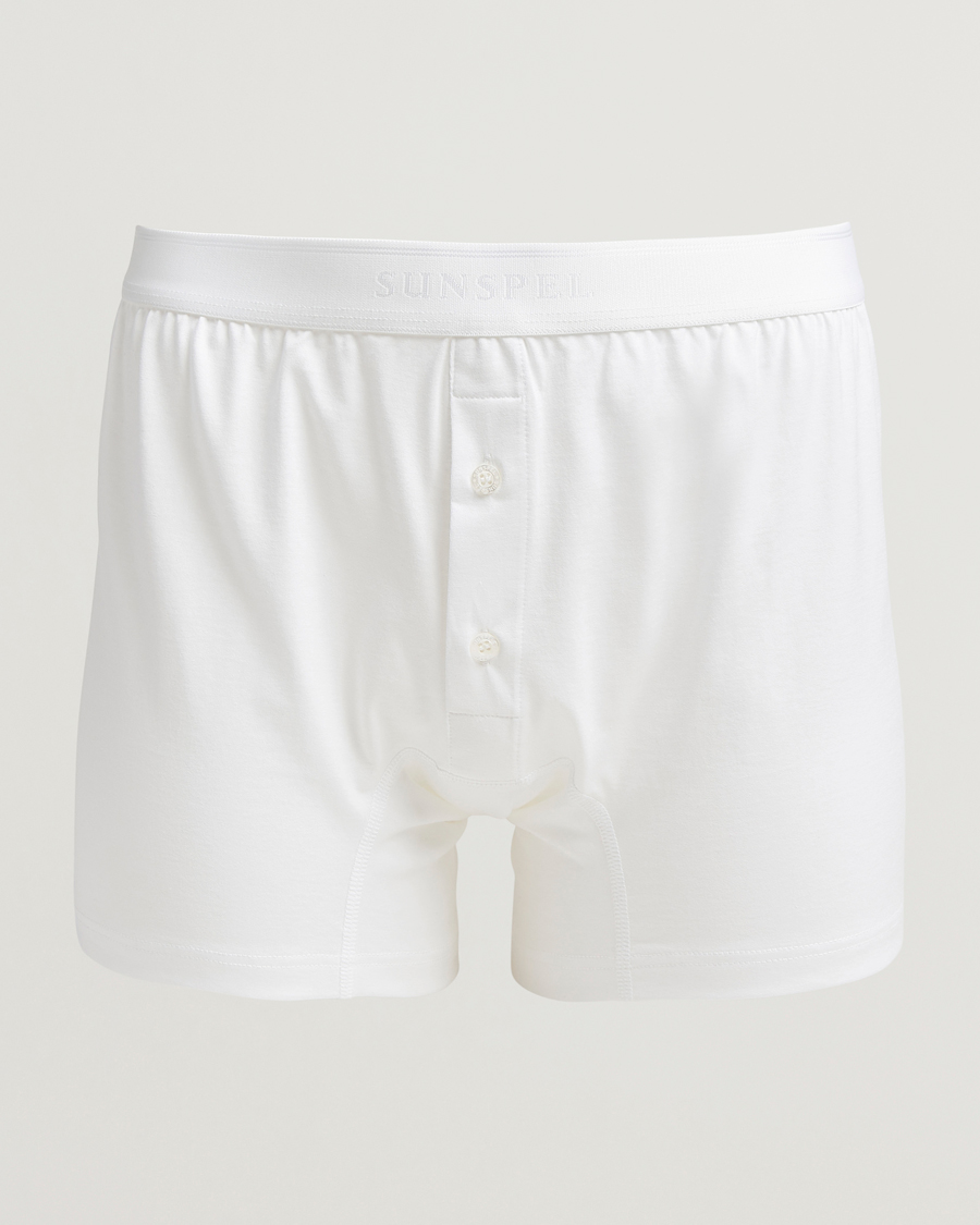 Herren | Unterwäsche | Sunspel | Superfine Two Button Cotton White