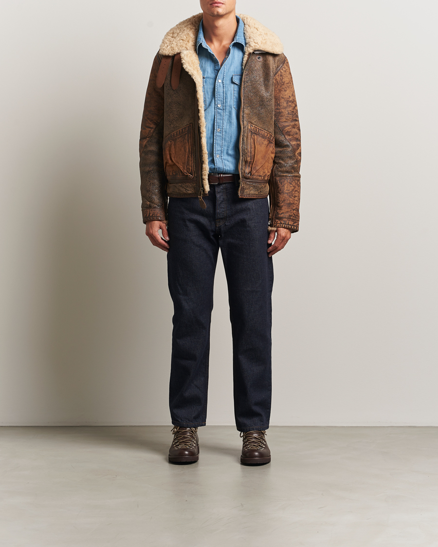 Herren | Jacken | Polo Ralph Lauren | Sherling Lined Bomber Jacket Brown Earth