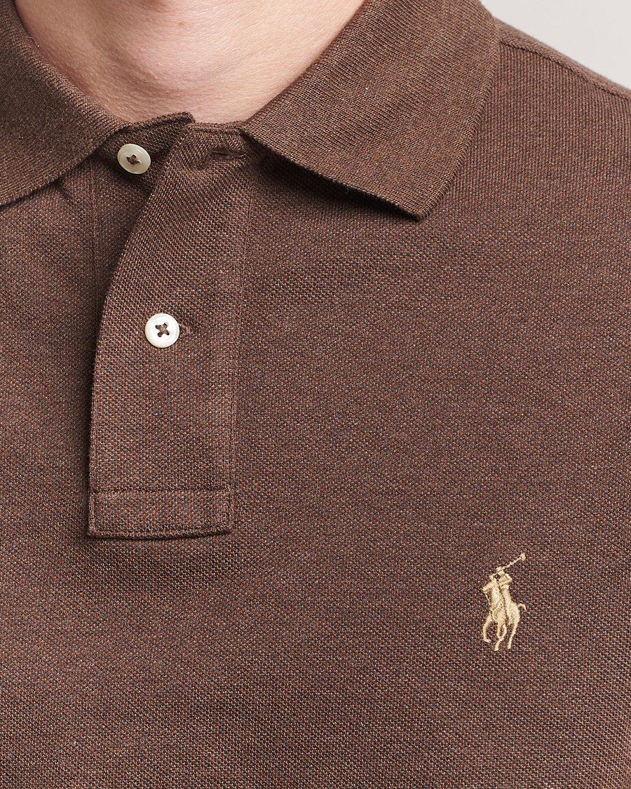 Herren | Pullover | Polo Ralph Lauren | Custom Slim Fit Long Sleeve Polo Nutmeg Brown Heather