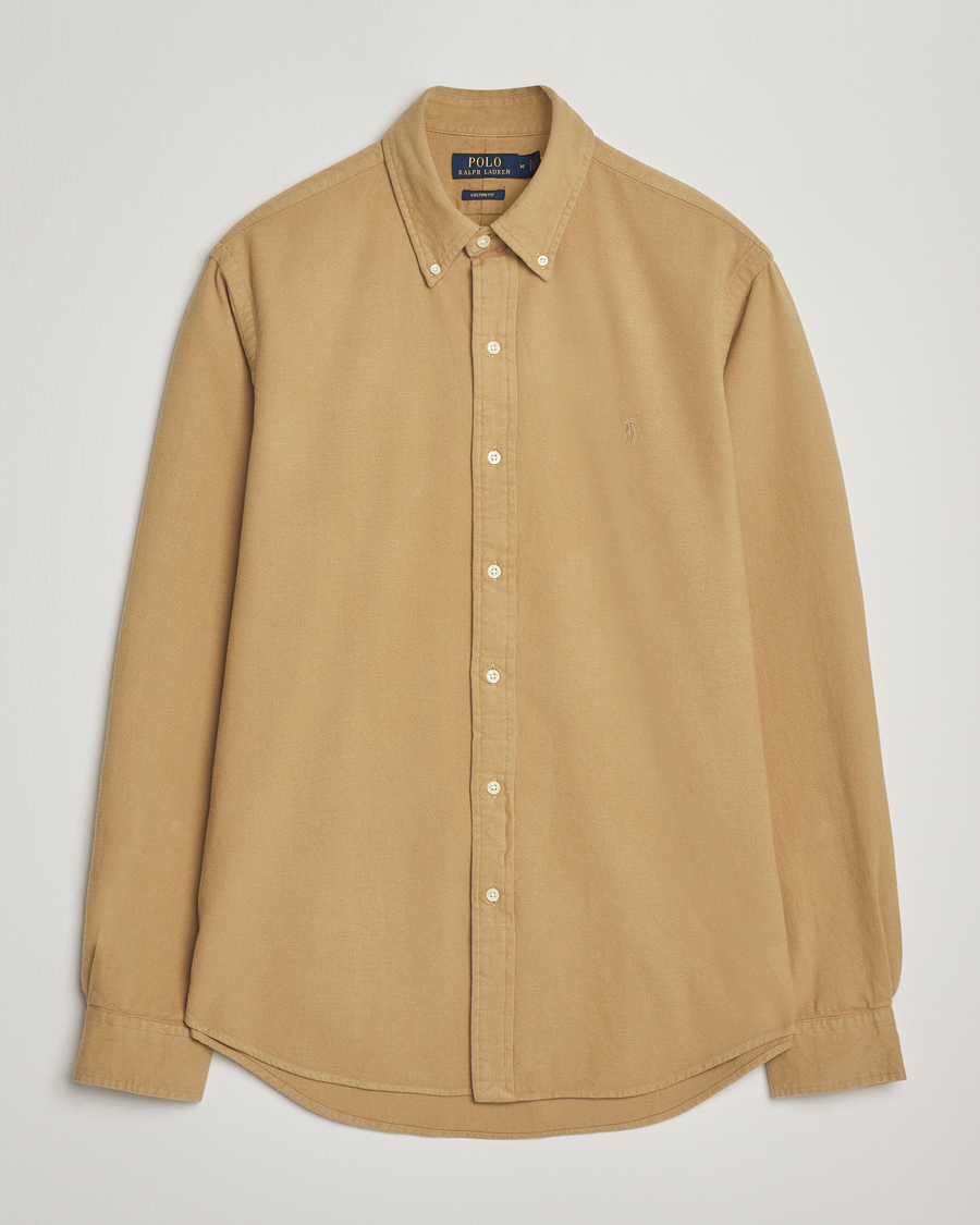Herren | Hemden | Polo Ralph Lauren | Custom Fit Brushed Flannel Shirt RL Khaki